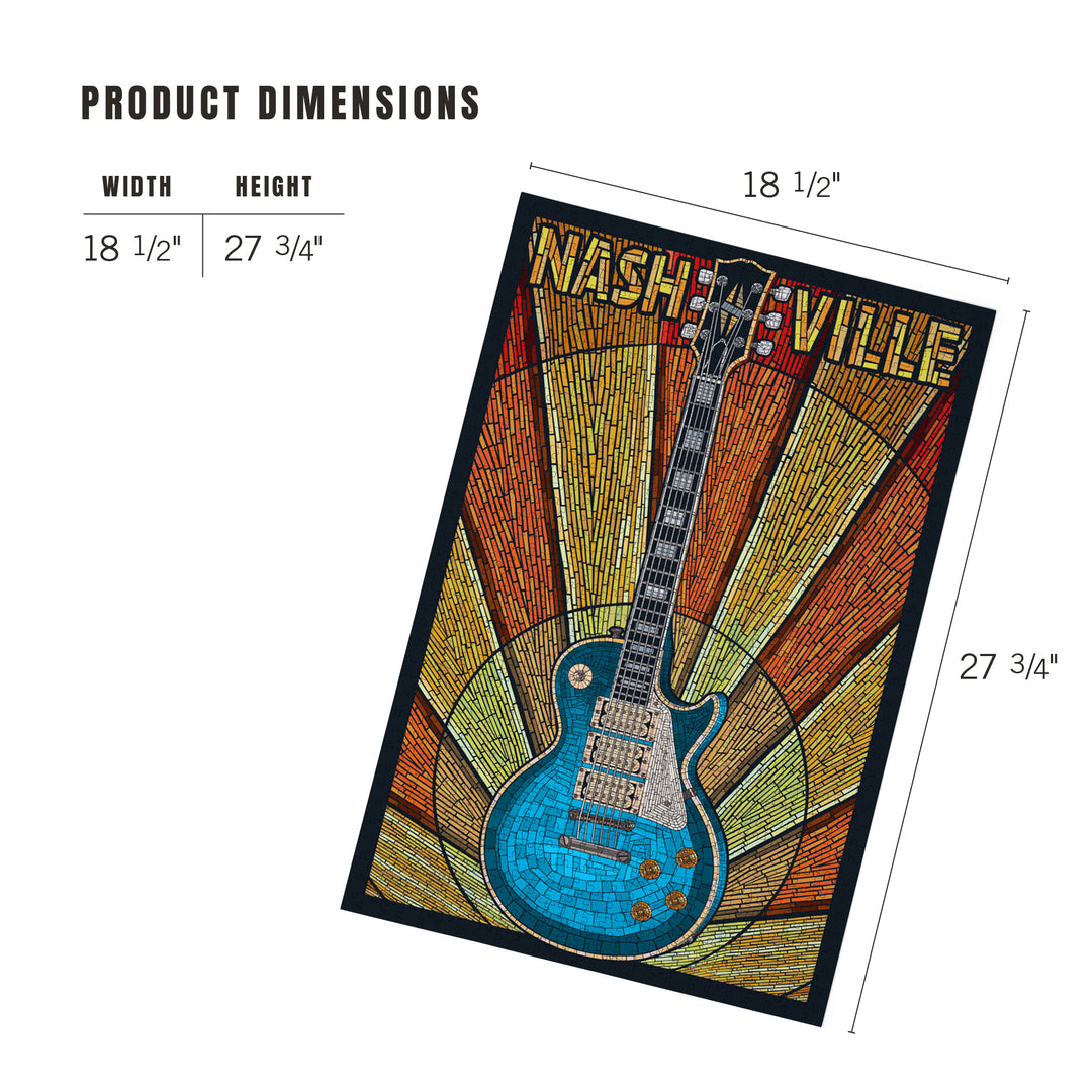 Nashville, Tennessee, Guitar Mosaic, Jigsaw Puzzle Puzzle Lantern Press 