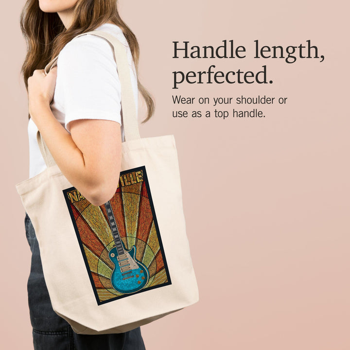 Nashville, Tennessee, Guitar Mosaic, Tote Bag Totes Lantern Press 