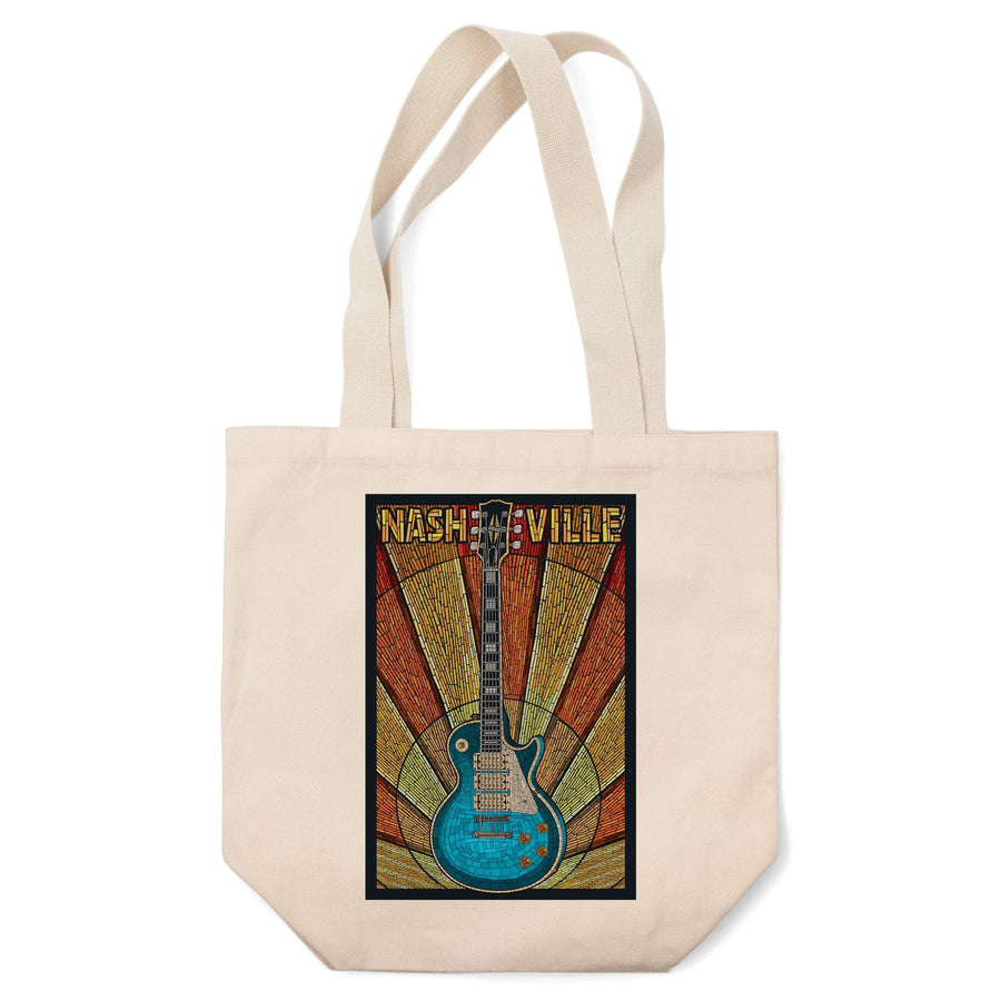 Nashville, Tennessee, Guitar Mosaic, Tote Bag Totes Lantern Press 