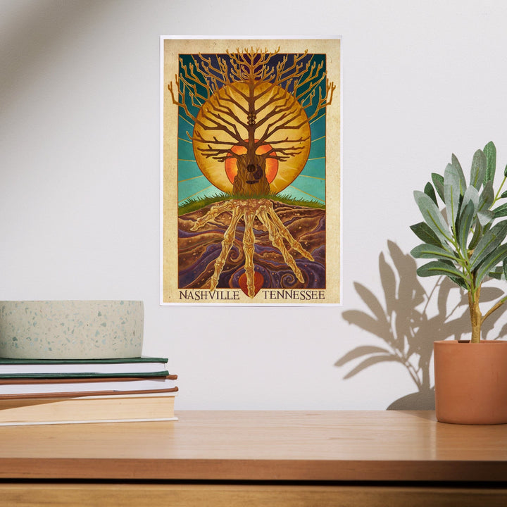 Nashville, Tennessee, Guitar Tree, Art & Giclee Prints Art Lantern Press 