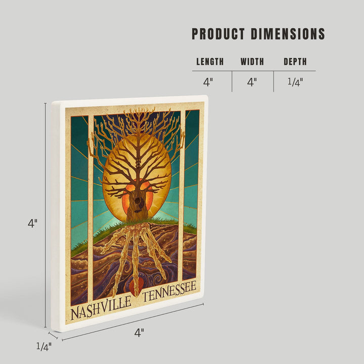 Nashville, Tennessee, Guitar Tree, Coasters Coasters Lantern Press 