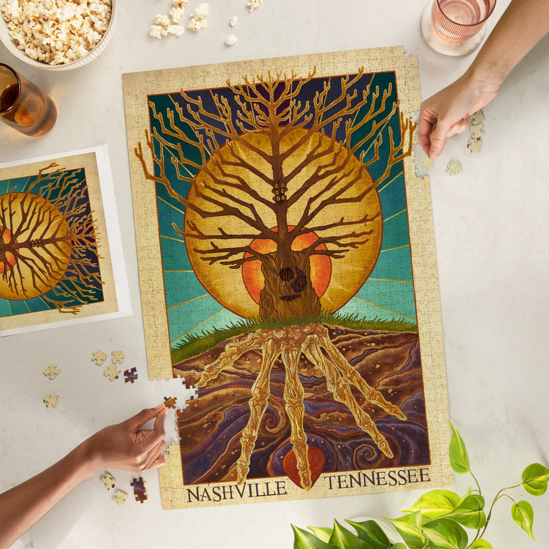 Nashville, Tennessee, Guitar Tree, Jigsaw Puzzle Puzzle Lantern Press 