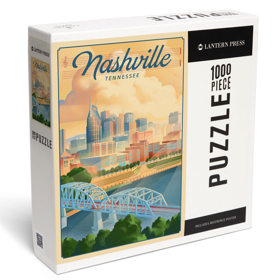 Nashville, Tennessee, Lithograph City Series, Jigsaw Puzzle Puzzle Lantern Press 