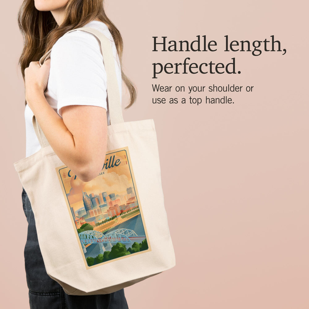 Nashville, Tennessee, Lithograph City Series, Tote Bag Totes Lantern Press 