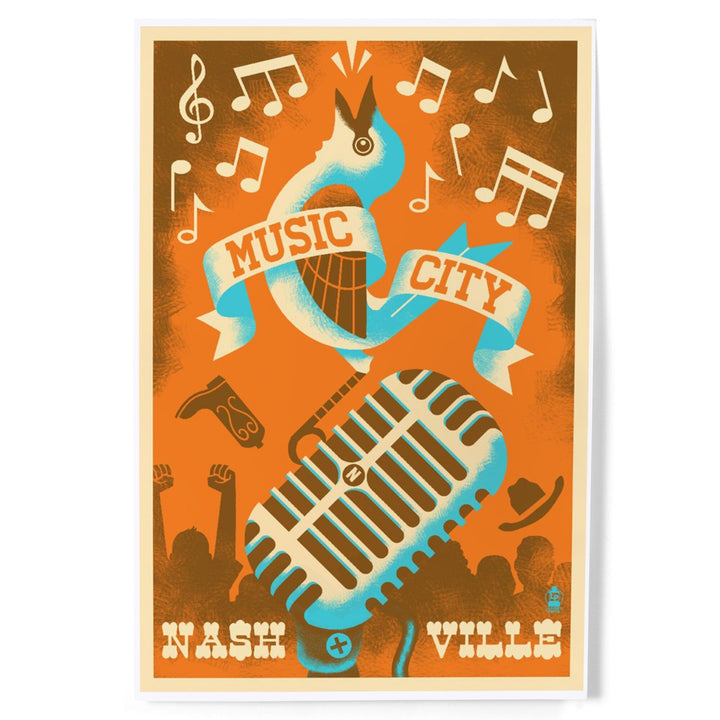 Nashville, Tennessee, Music City, Art & Giclee Prints Art Lantern Press 