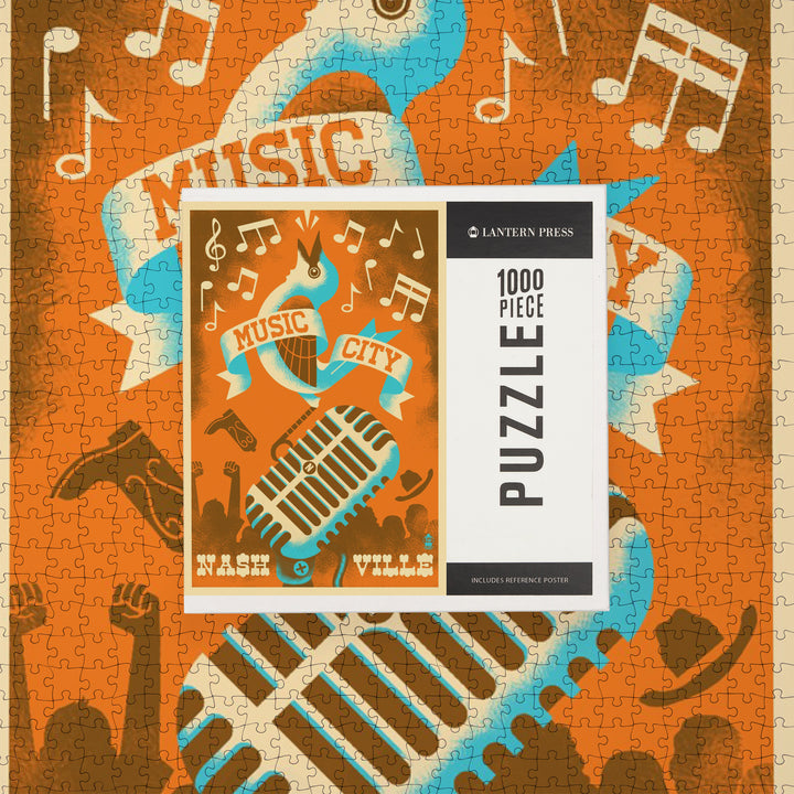 Nashville, Tennessee, Music City, Jigsaw Puzzle Puzzle Lantern Press 