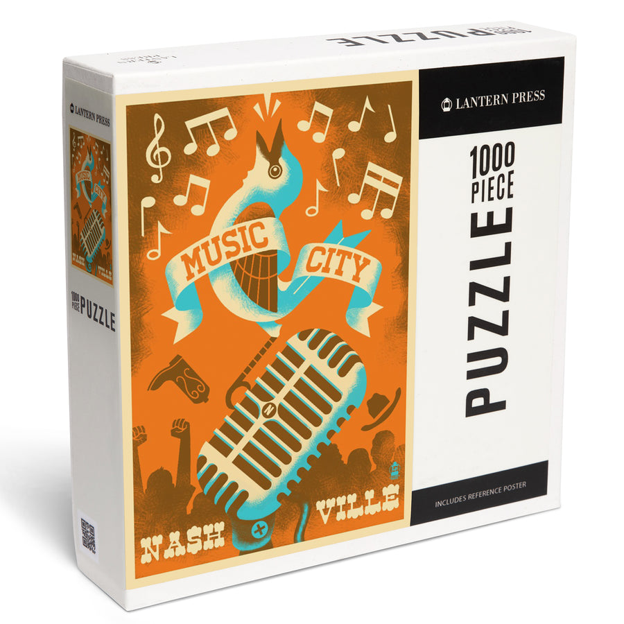 Nashville, Tennessee, Music City, Jigsaw Puzzle Puzzle Lantern Press 