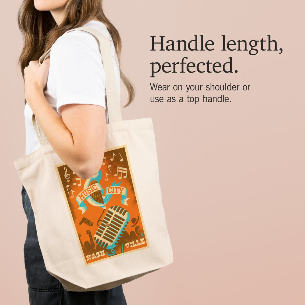 Nashville, Tennessee, Music City, Tote Bag Totes Lantern Press 