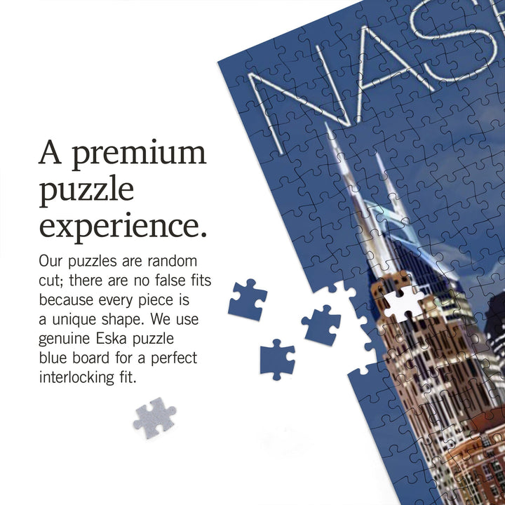 Nashville, Tennessee, Nashville at Night, Jigsaw Puzzle Puzzle Lantern Press 