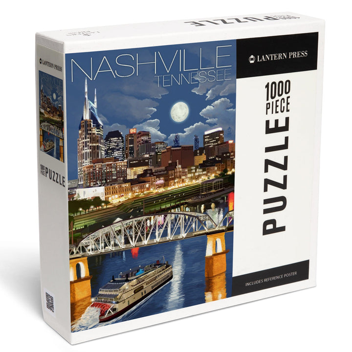Nashville, Tennessee, Nashville at Night, Jigsaw Puzzle Puzzle Lantern Press 