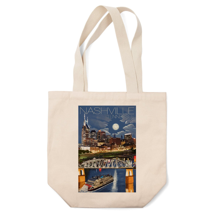 Nashville, Tennessee, Nashville at Night, Tote Bag Totes Lantern Press 