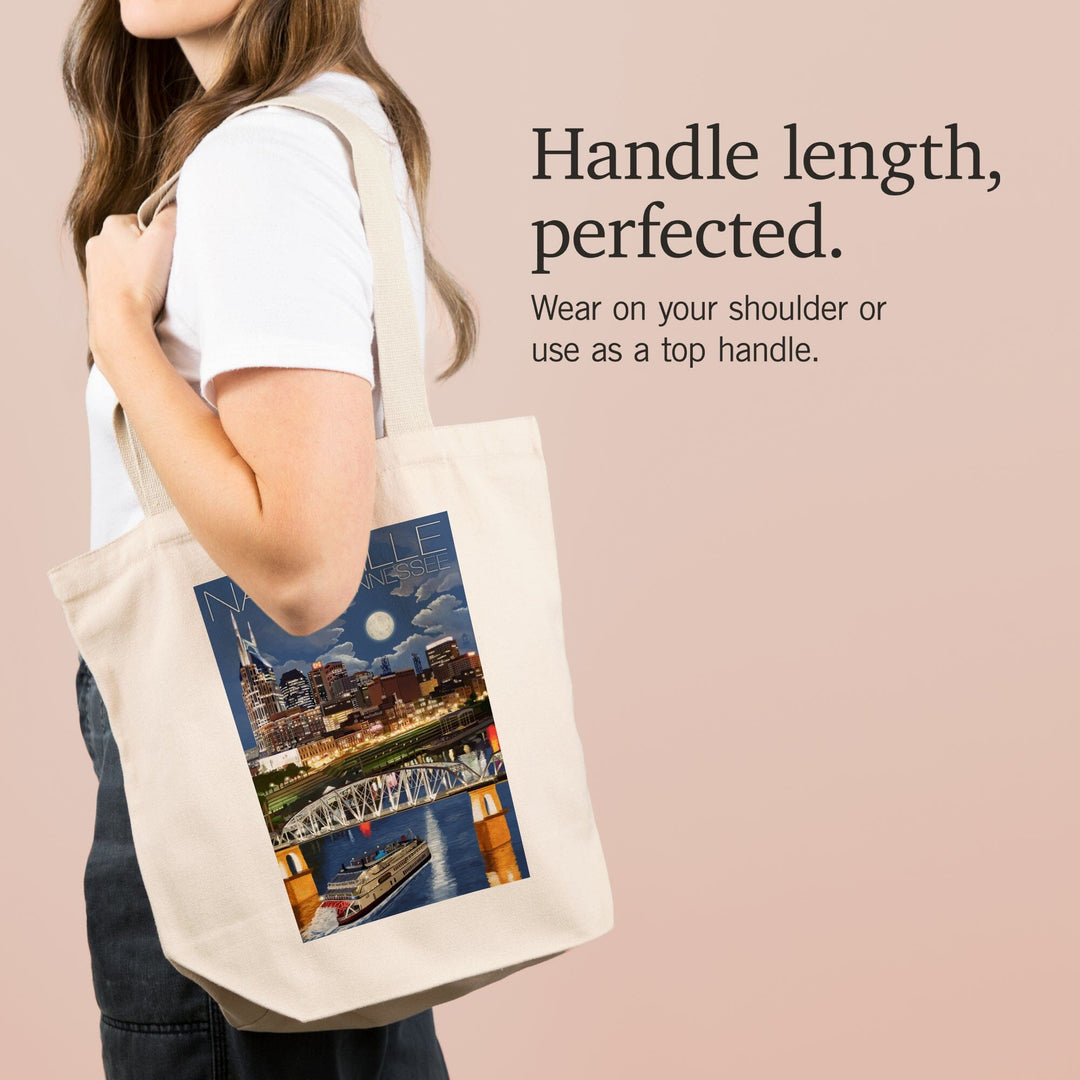 Nashville, Tennessee, Nashville at Night, Tote Bag Totes Lantern Press 