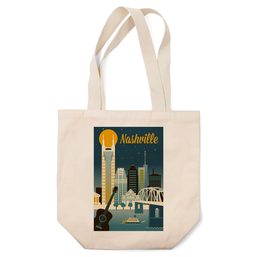 Nashville, Tennessee, Retro Skyline Classic Series, Tote Bag Totes Lantern Press 