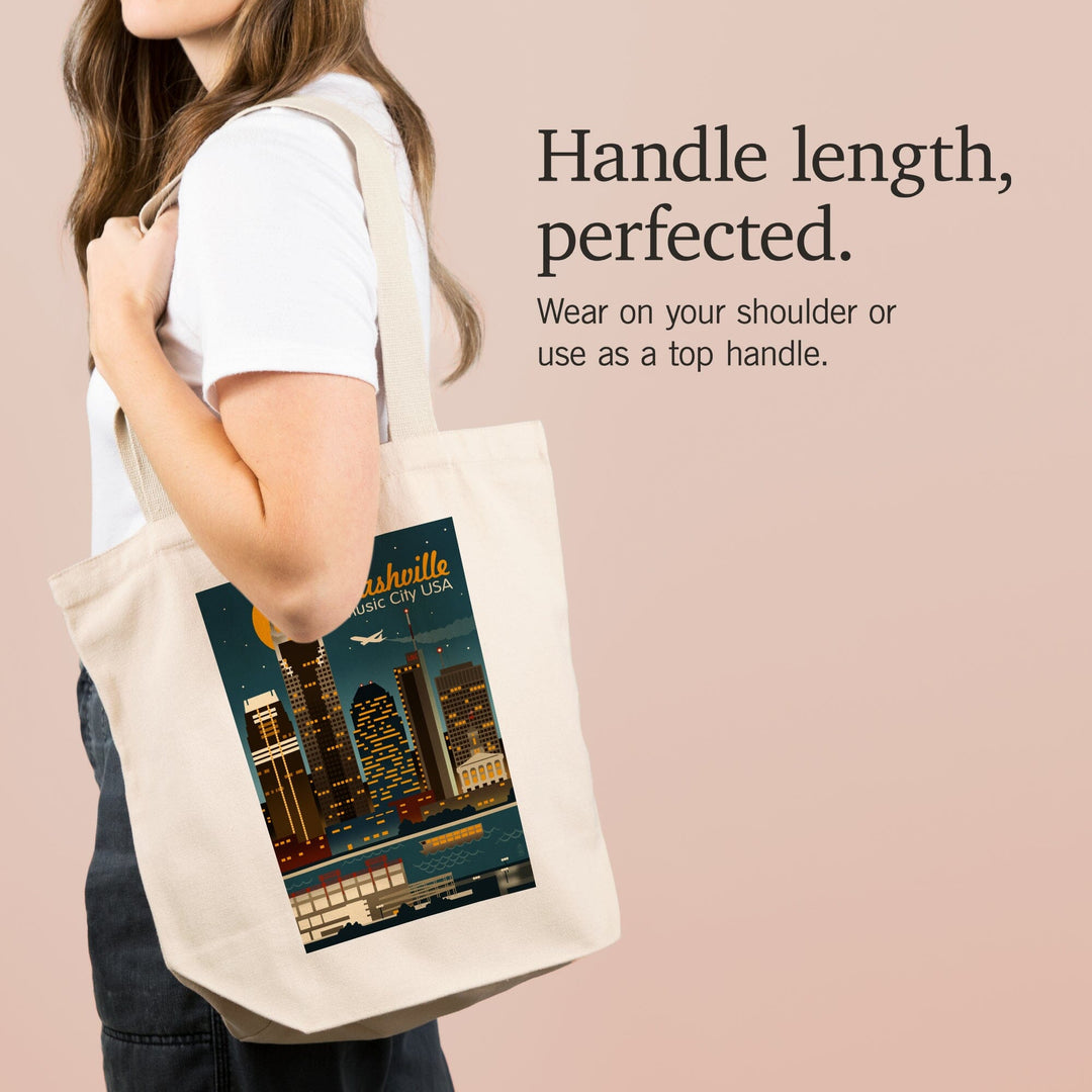 Nashville, Tennessee, Retro Skyline, Tote Bag Totes Lantern Press 