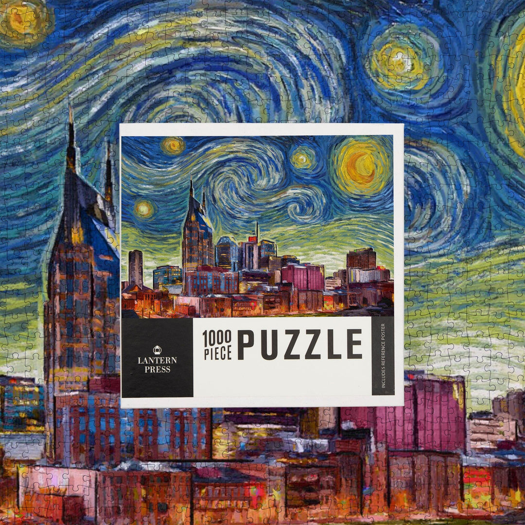 Nashville, Tennessee, Starry Night Series, Jigsaw Puzzle Puzzle Lantern Press 