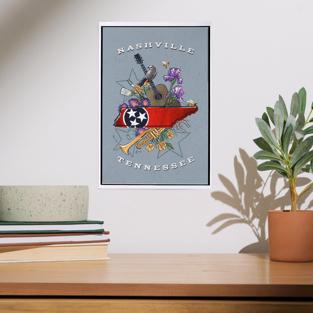 Nashville, Tennessee, State Treasure Trove, Art & Giclee Prints Art Lantern Press 