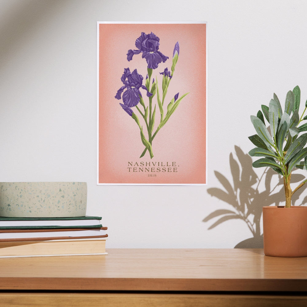 Nashville, Tennessee, Vintage Flora, State Series, Iris, Art & Giclee Prints Art Lantern Press 
