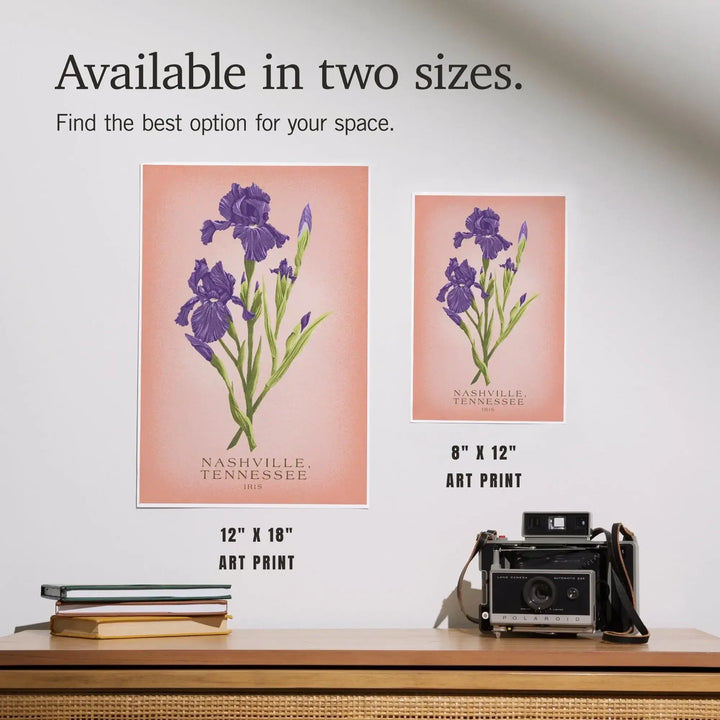 Nashville, Tennessee, Vintage Flora, State Series, Iris, Art & Giclee Prints Art Lantern Press 