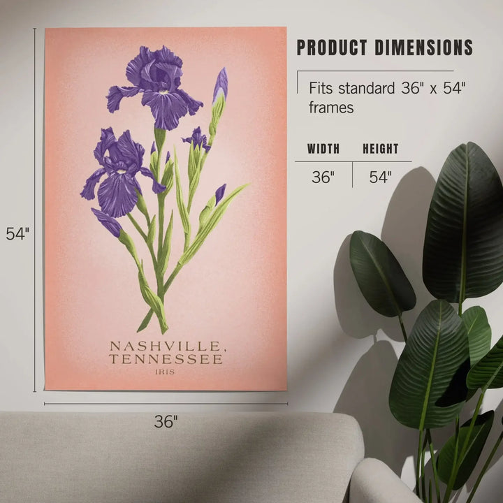 Nashville, Tennessee, Vintage Flora, State Series, Iris, Art & Giclee Prints Art Lantern Press 