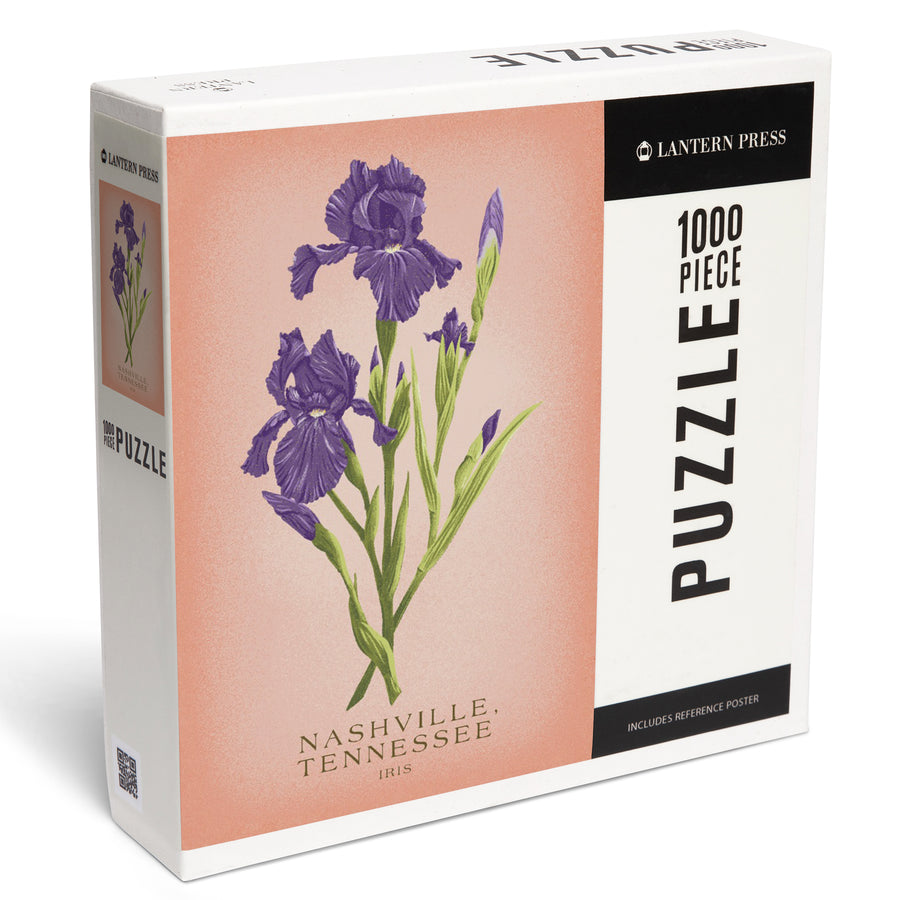 Nashville, Tennessee, Vintage Flora, State Series, Iris, Jigsaw Puzzle Puzzle Lantern Press 