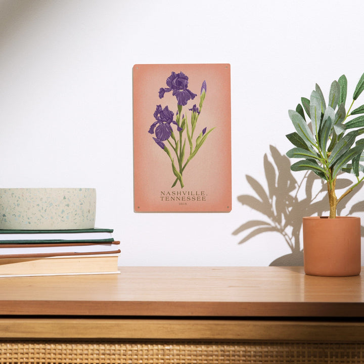 Nashville, Tennessee, Vintage Flora, State Series, Iris Wood Lantern Press 