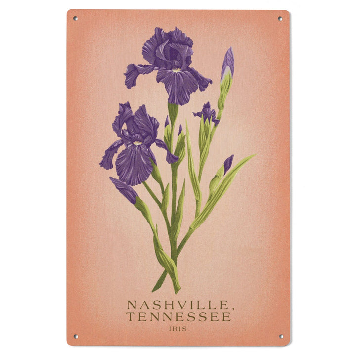 Nashville, Tennessee, Vintage Flora, State Series, Iris Wood Lantern Press 