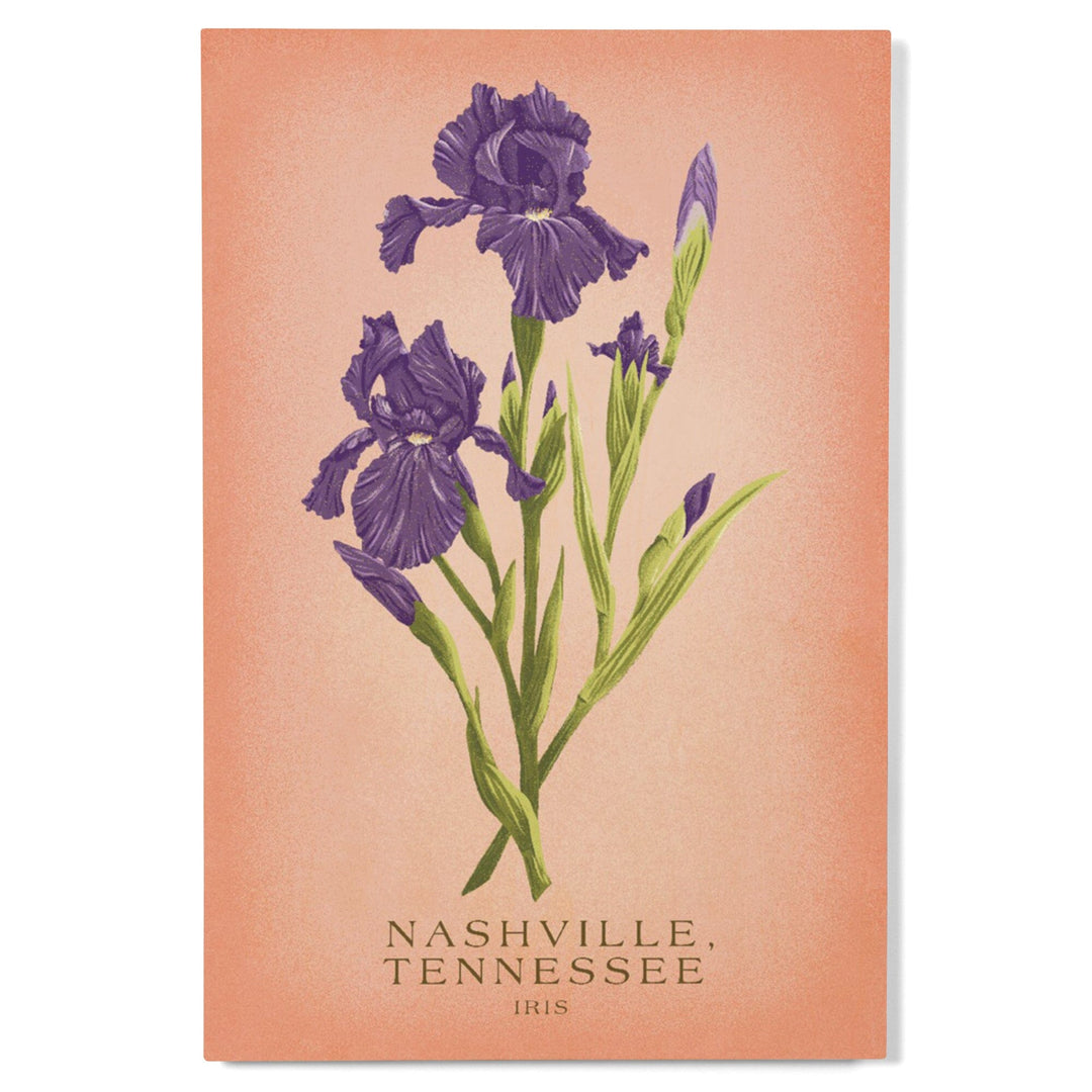Nashville, Tennessee, Vintage Flora, State Series, Iris Wood Lantern Press 