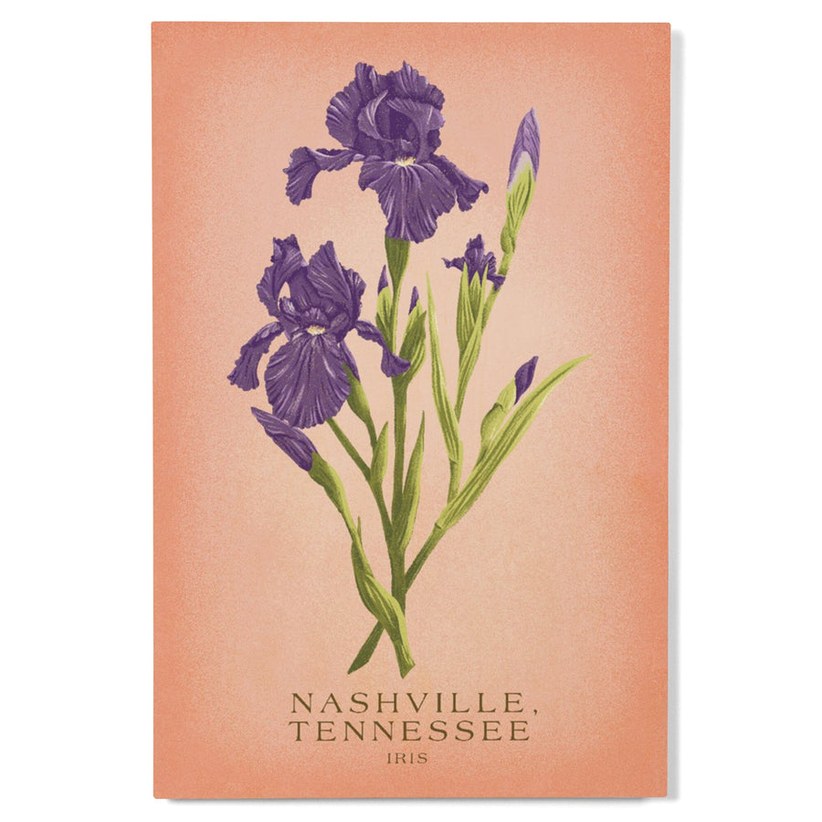 Nashville, Tennessee, Vintage Flora, State Series, Iris Wood Lantern Press 