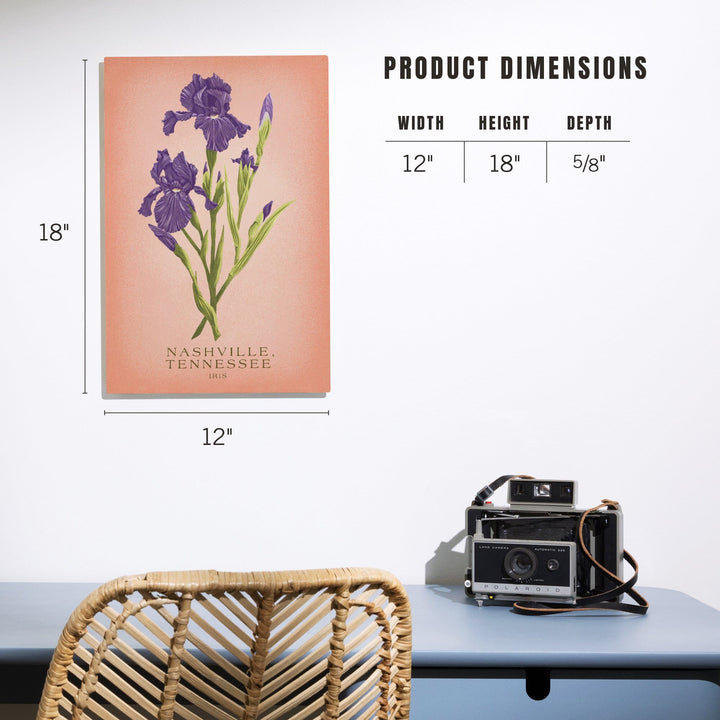 Nashville, Tennessee, Vintage Flora, State Series, Iris Wood Lantern Press 
