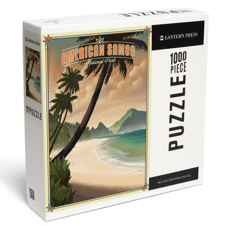 National Park of American Samoa, American Samoa, Lithograph, Jigsaw Puzzle Puzzle Lantern Press 
