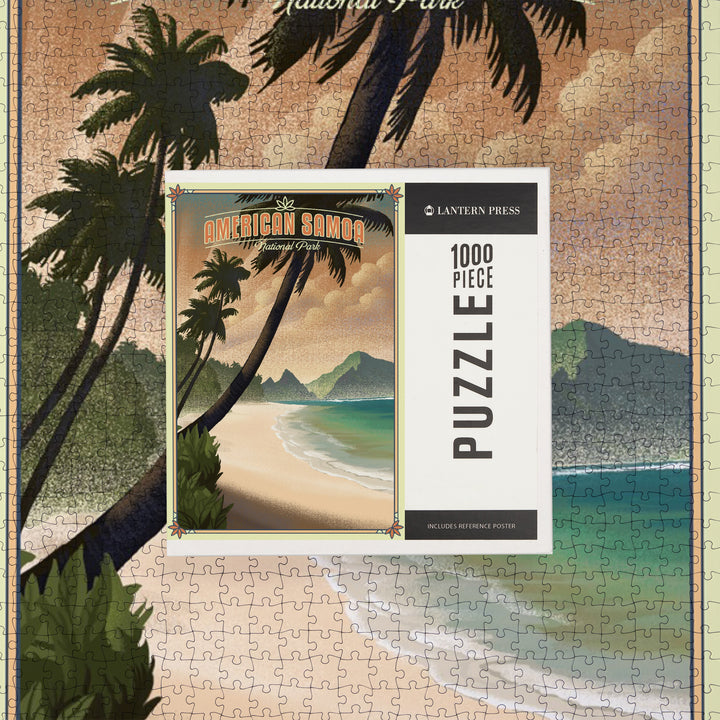 National Park of American Samoa, American Samoa, Lithograph, Jigsaw Puzzle Puzzle Lantern Press 