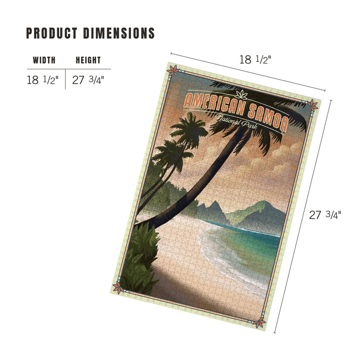National Park of American Samoa, American Samoa, Lithograph, Jigsaw Puzzle Puzzle Lantern Press 