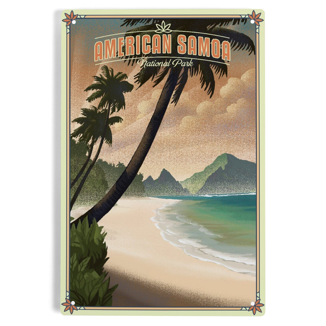 National Park of American Samoa, American Samoa, Lithograph, Metal Signs Metal Lantern Press 