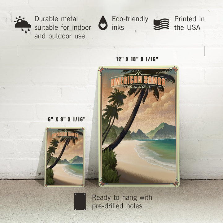 National Park of American Samoa, American Samoa, Lithograph, Metal Signs Metal Lantern Press 