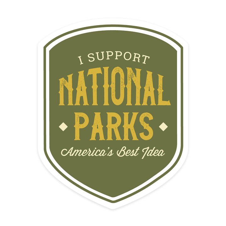 National Parks, I Support, Contour, Vinyl Sticker Sticker Lantern Press 