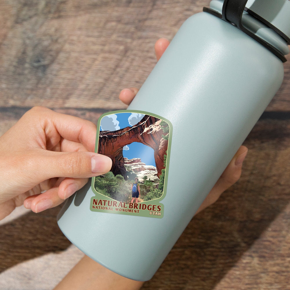 Natural Bridges National Monument, Utah, Sipapu Bridge, Contour, Vinyl Sticker Sticker Lantern Press 
