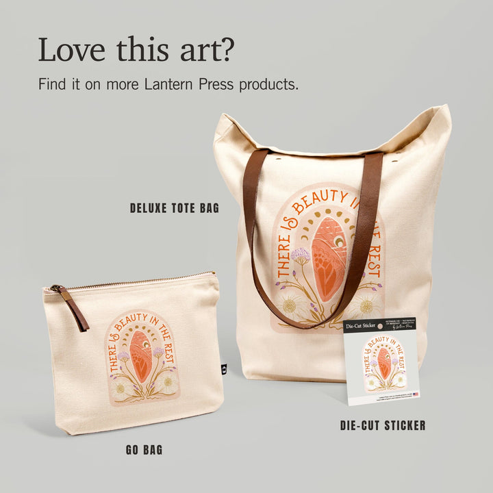 Nature's Beauty Series, Beauty in the Rest Cocoon, Contour, Vinyl Sticker Sticker Lantern Press 