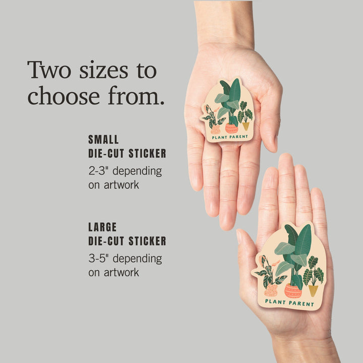 Nature's Beauty Series, Plant Parent Potted Houseplants, Contour, Vinyl Sticker Sticker Lantern Press 