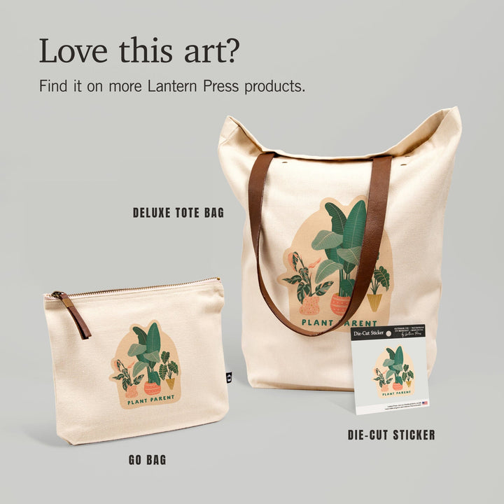 Nature's Beauty Series, Plant Parent Potted Houseplants, Contour, Vinyl Sticker Sticker Lantern Press 