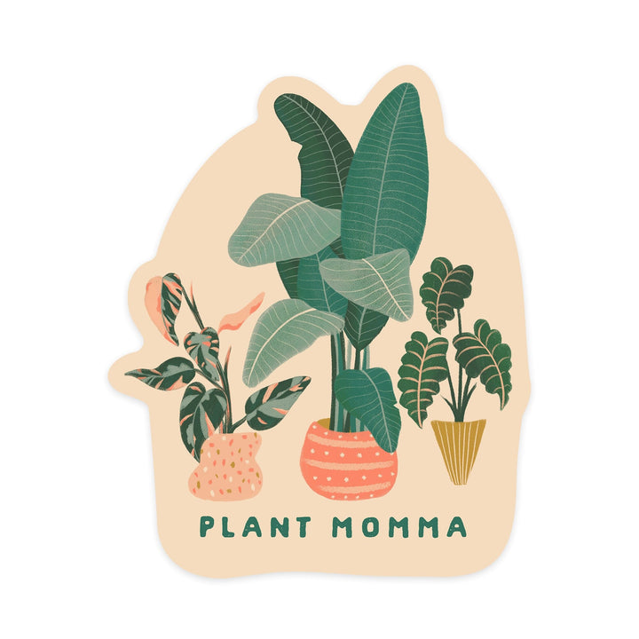 Nature's Beauty Series, Plant Parent Potted Houseplants, Contour, Vinyl Sticker Sticker Lantern Press 