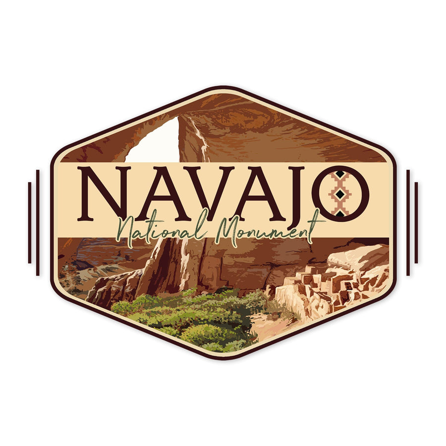 Navajo National Monument, Contour, Betatakin, Lantern Press Artwork, Vinyl Sticker Sticker Lantern Press 