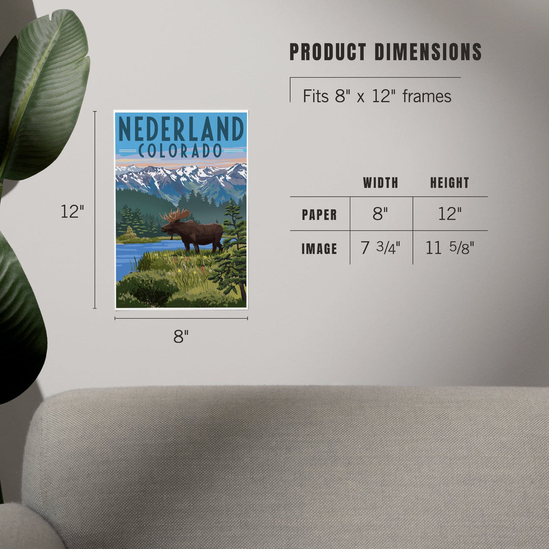 Nederland, Colorado, Moose, Summer Scene, Art & Giclee Prints Art Lantern Press 