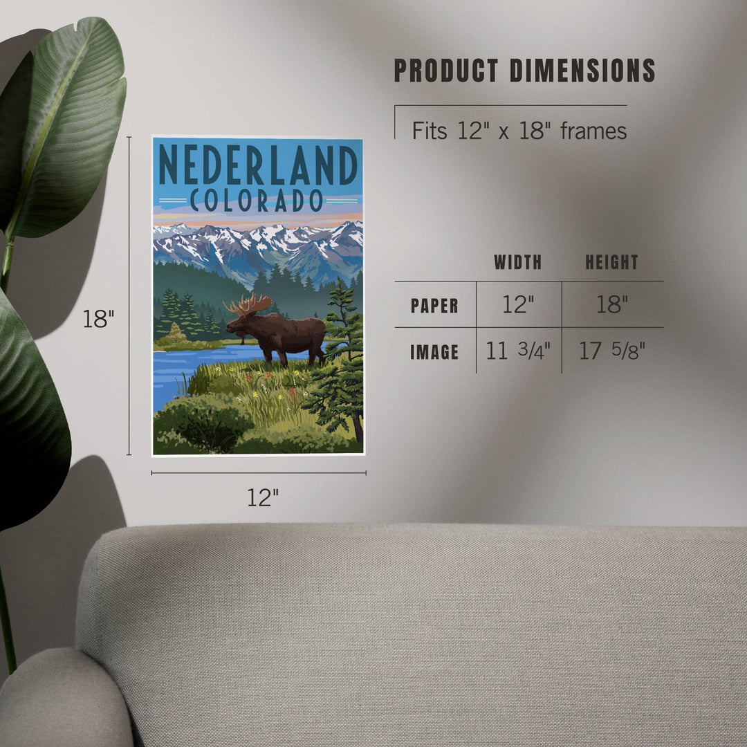 Nederland, Colorado, Moose, Summer Scene, Art & Giclee Prints Art Lantern Press 