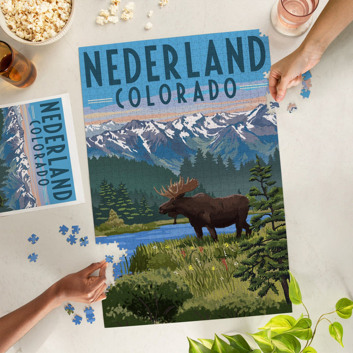 Nederland, Colorado, Moose, Summer Scene, Jigsaw Puzzle Puzzle Lantern Press 