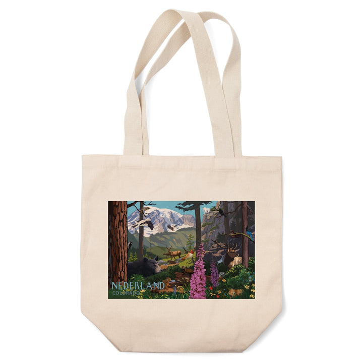 Nederland, Colorado, Wildlife Utopia, Lantern Press Artwork, Tote Bag Totes Lantern Press 