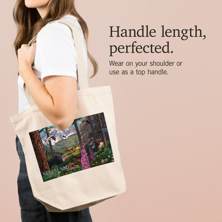 Nederland, Colorado, Wildlife Utopia, Lantern Press Artwork, Tote Bag Totes Lantern Press 