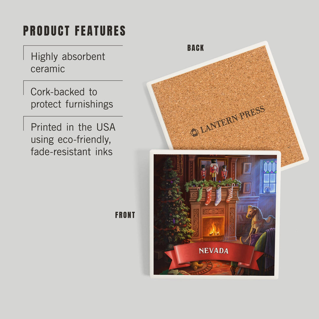 Nevada, Christmas Morning, Coasters Coasters Lantern Press 