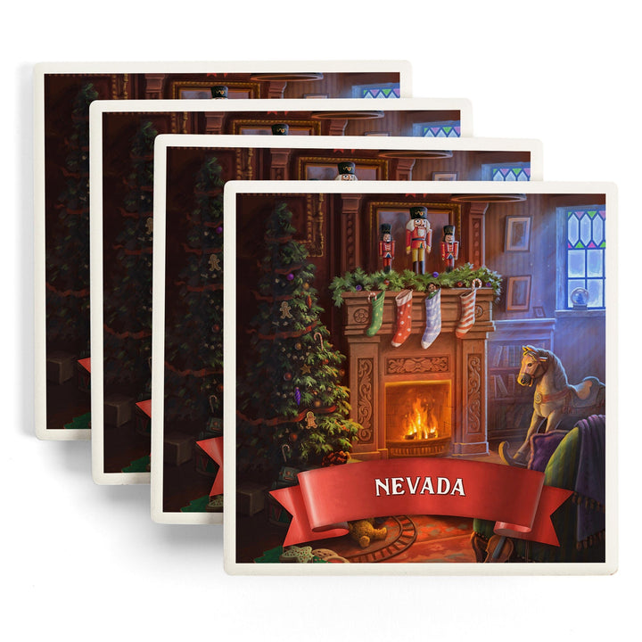 Nevada, Christmas Morning, Coasters Coasters Lantern Press 