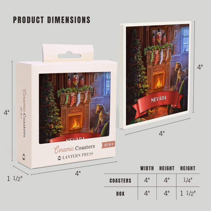 Nevada, Christmas Morning, Coasters Coasters Lantern Press 
