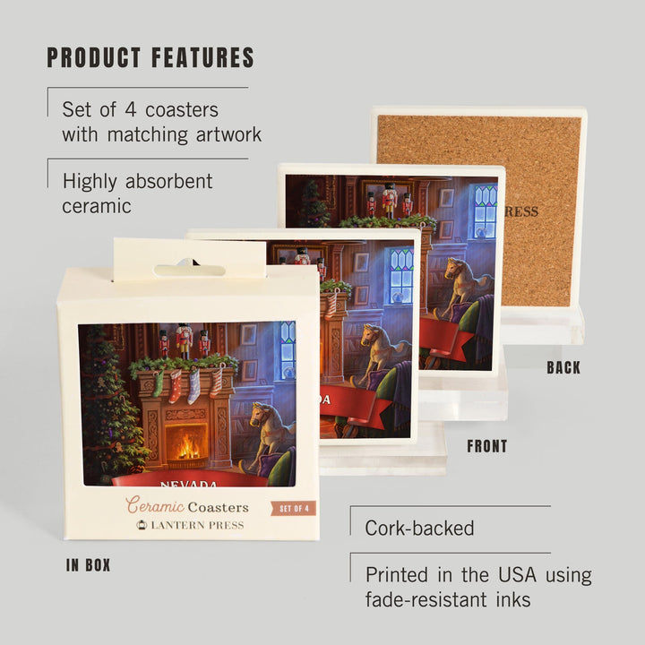 Nevada, Christmas Morning, Coasters Coasters Lantern Press 